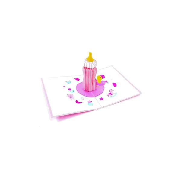 3D Přání - Kojenecká láhev (dívka)