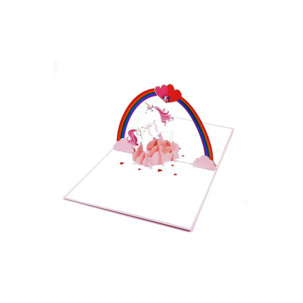 3D Přání - Jednorožec pod duhou