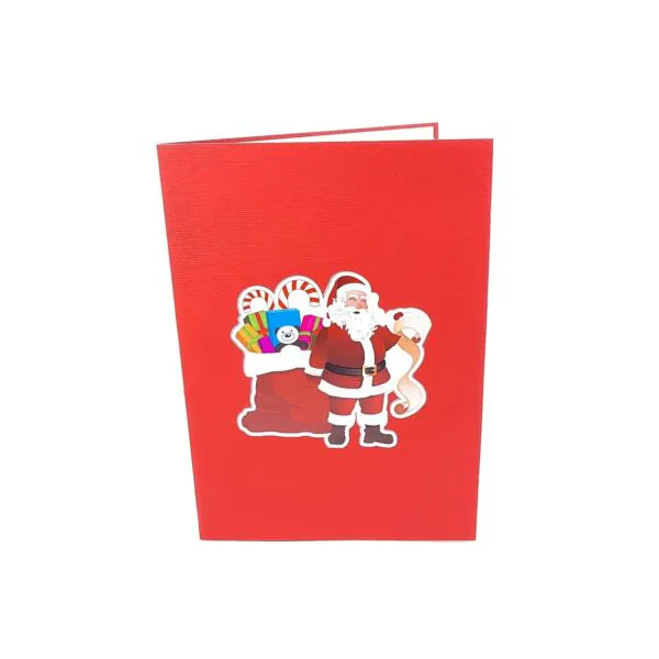 3D Přání - Santa s taškou dárků