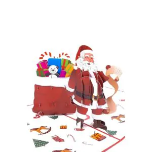 3D Přání - Santa s taškou dárků