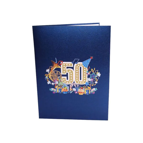 3D Přání – Číslo 50 (modrá)