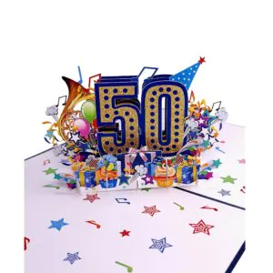 3D Přání – Číslo 50 (modrá)
