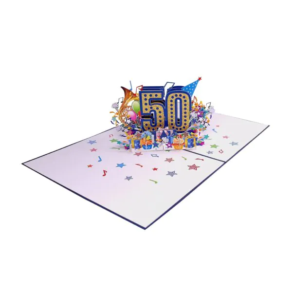3D Přání – Číslo 50 (modrá)