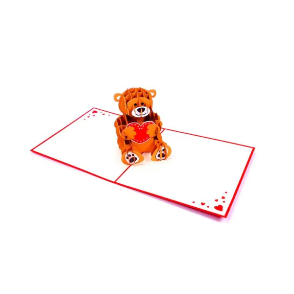 3D Přání - Medvídek se srdíčkem