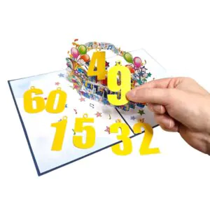 3D Přání – Přepínatelná čísla (modrá)